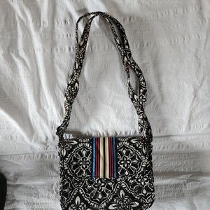 Vera Bradley Black and White Floral Crossbody Bag